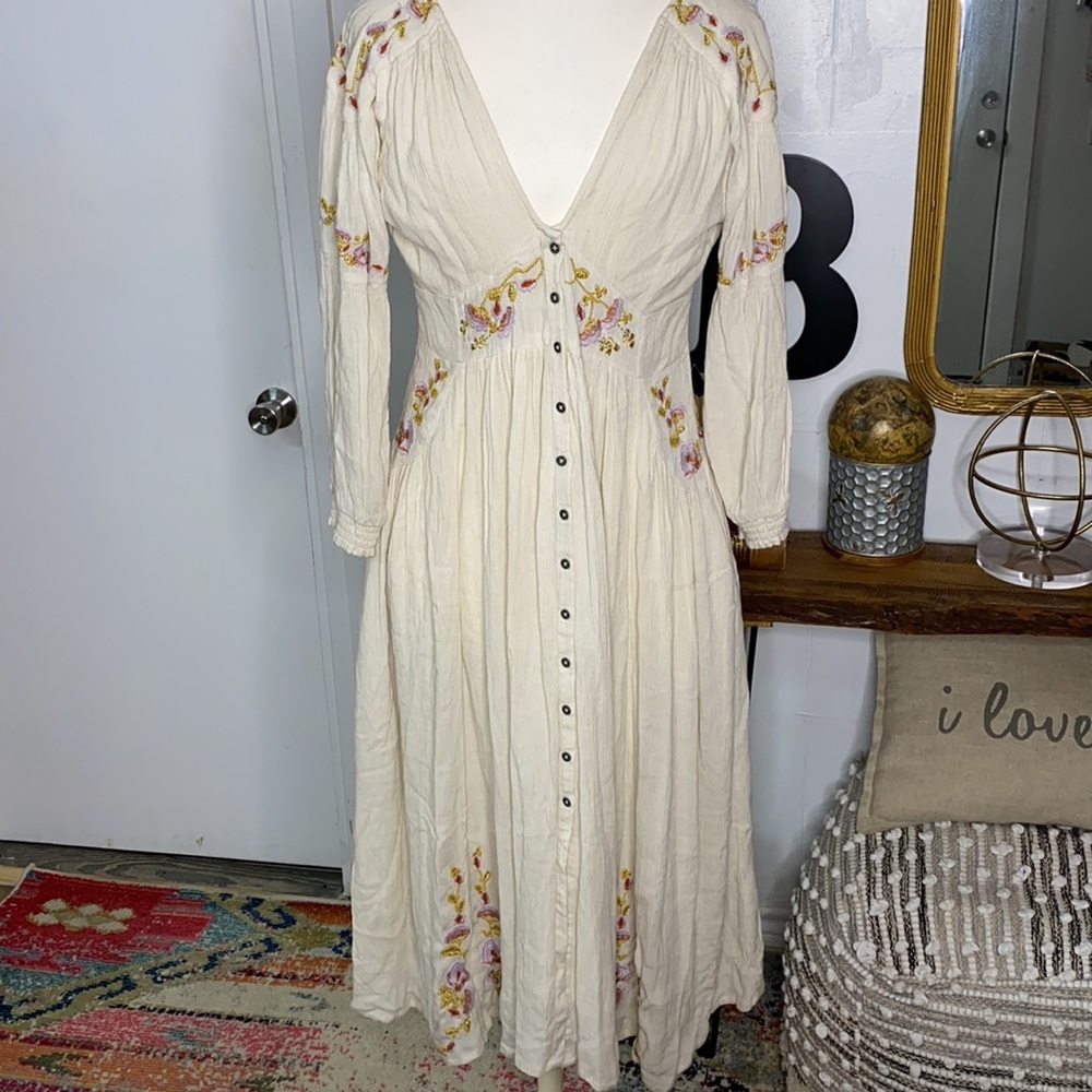 Free people day glow embroidered dress sz S - Picture 4 of 11